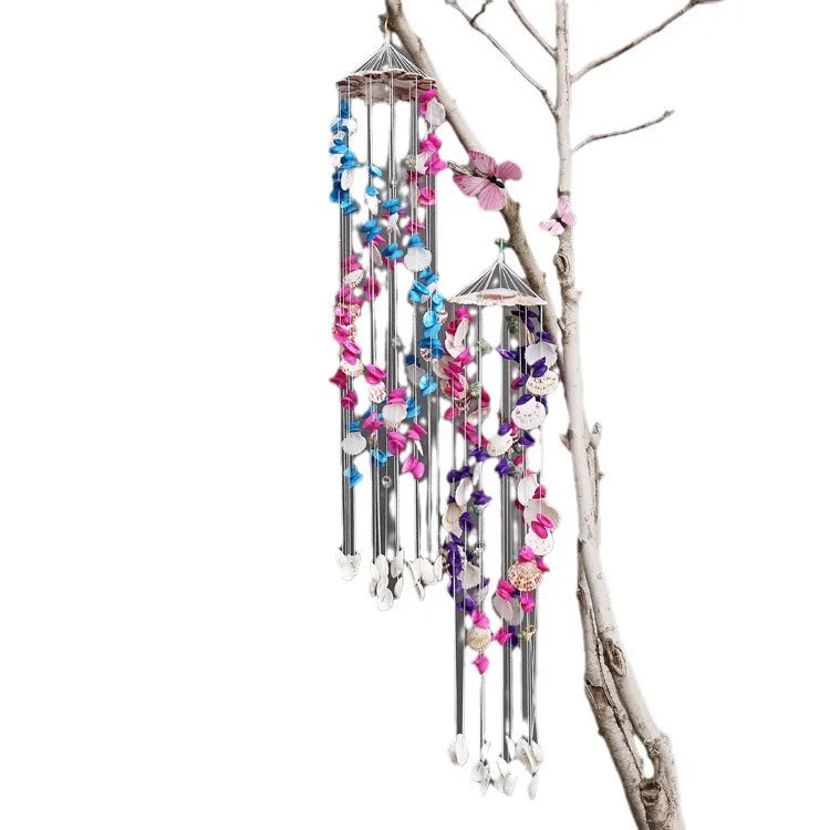Colorful Shell Exquisite Japanese 19-piece Double Dragon White Wind Chime V2623 Fashionable Accessory Oasis Select