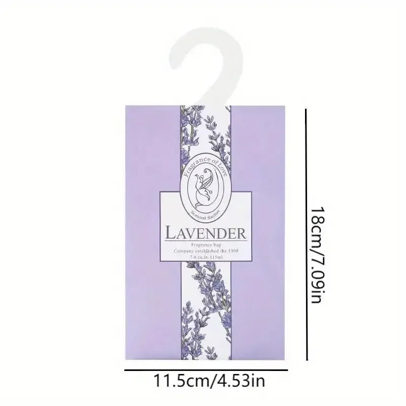 5/6pcs Car Wardrobe Closet Hanging Fragrance Sachet Air Freshener, Aromatherapy Perfume Incense Decor for Home Office Lavender Oasis Select