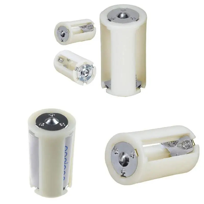 4-Pack AA to D Battery Adapter Converter Case | Translucent
