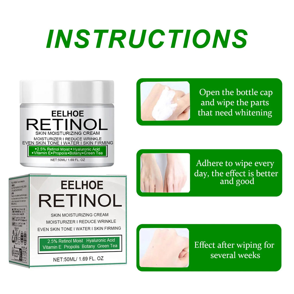 EELHOE Retinol Whitening Cream Private Part Armpit Knee Buttocks Moisturizer Dark Skin Bleaching Lighten Melanin Brighten Cream Oasis Select