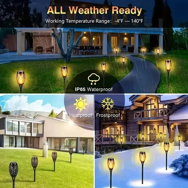 12 LED Solar Flame Torch Light | Waterproof Garden Path Lamp