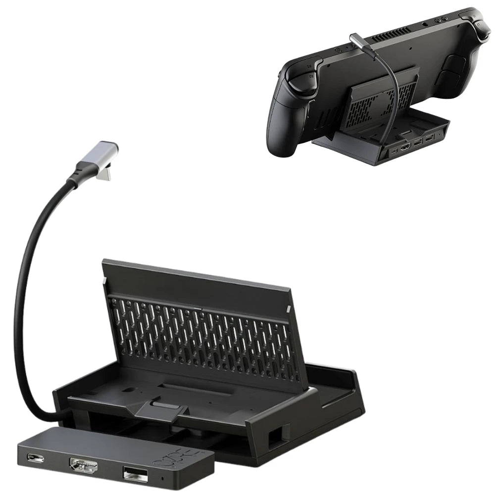 Portable Docking Station Stand With Detachable USB C Hub Expansion Adapter For XBOX X Ally/Skull & Co. Steam Deck/ROG Holder Oasis Select