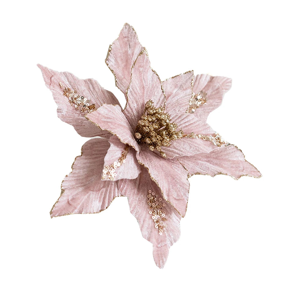 Christmas Tree Artificial Christmas Flowers Easy To Decorate High Quality Material Layered Spiky Petals Resistant To Deformation Oasis Select pink China Mainland