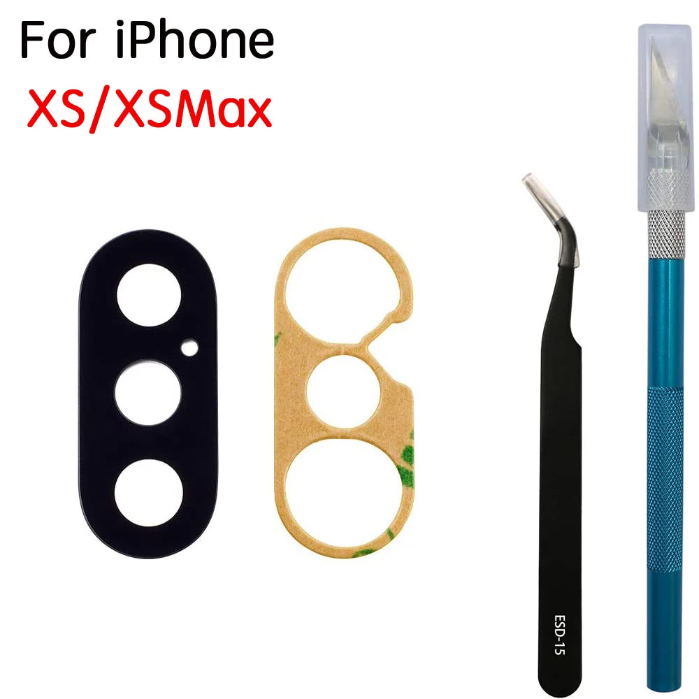 iPhone Camera Lens Glass Replacement Kit + Tool + 3M Adhesive