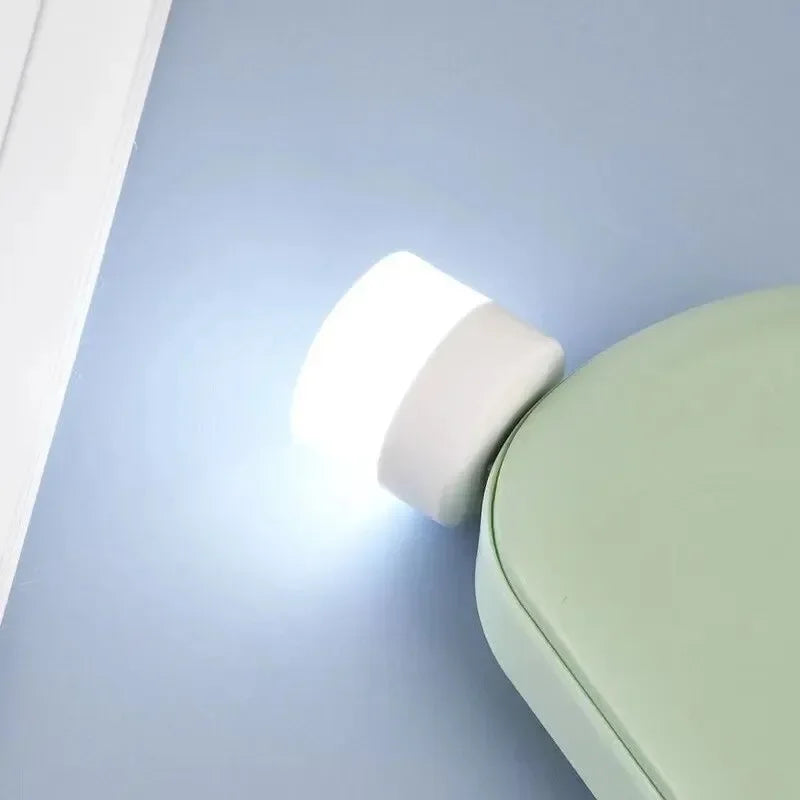 1-10pcs USB Night Light Mini LED Night Light USB Plug Lamp Power Bank Charging USB Book Lights Small Round Reading Oasis Select 1pcs White