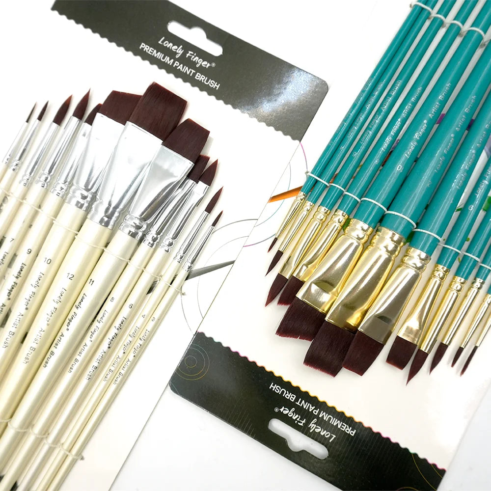 Face Painting Brushes, 12pcs Professional Artist Paint Brush Set for Face Body Painting, Ideal for Artists, Halloween, Cosplay, Oasis Select
