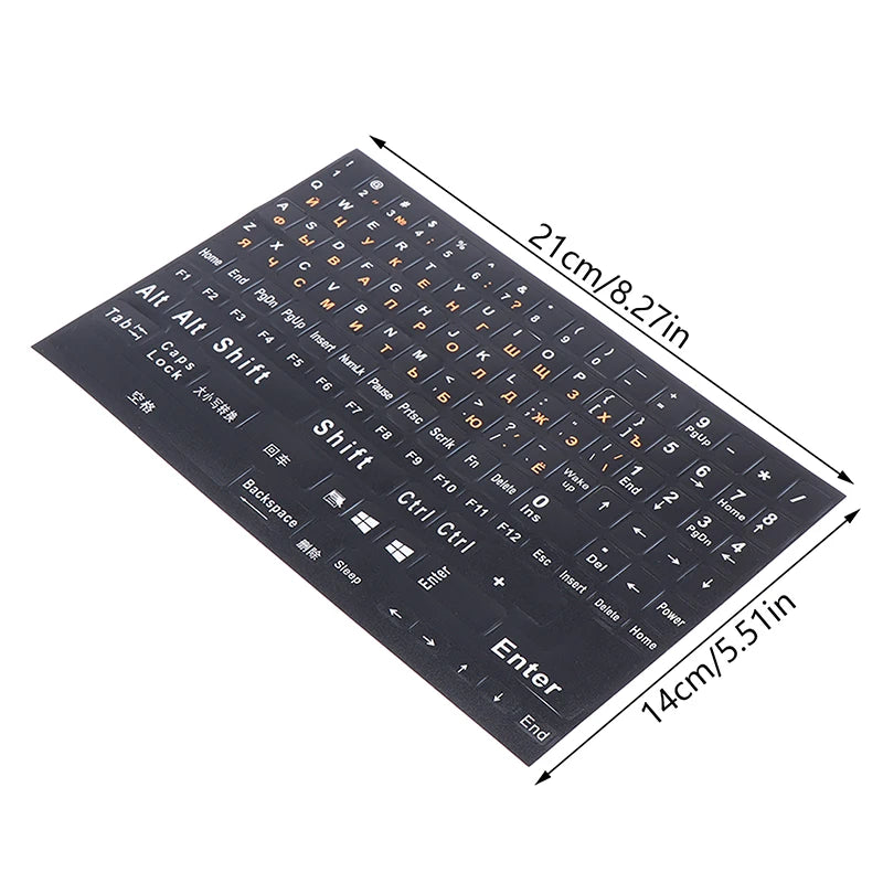 1Pc Full Size Russian Keyboard Stickers Letter Alphabet Layout Sticker Key Stickers For Laptop Desktop PC Keyboard Cover Oasis Select