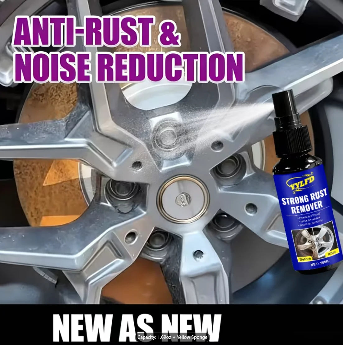 Car Brake Disc Rust Remover Spray | Powdered Formula Metal Safe Rust Remover Spray Oasis Select
