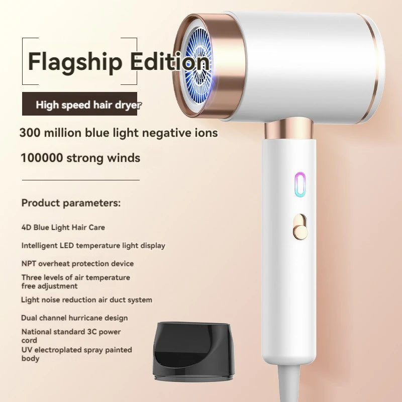 2400W salon high-power hair dryer, home hair salon, strong wind hair dryer, dormitory, cold and hot air, negative ion Oasis Select white EURO