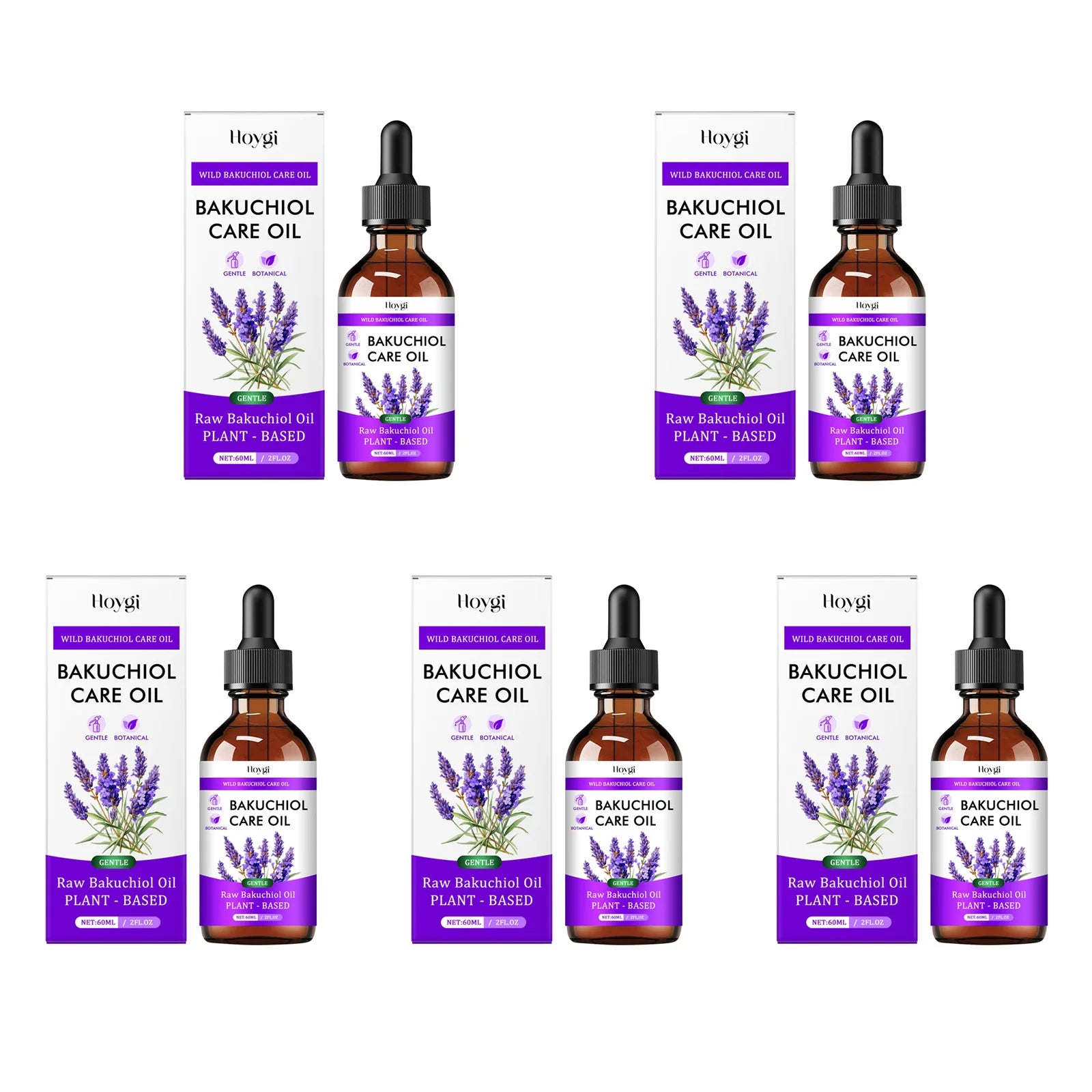 Bakuchiol Essectial Oil Relaxing Fade Fine Lines Brightening Skin Smoothing Facial Body Skin Care Nourish for Sensitive Skin Oasis Select 5 x 60ml Boxed