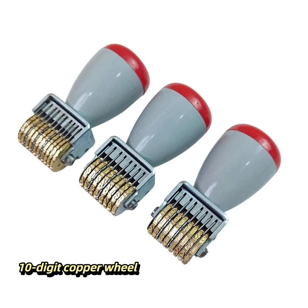 8 Digit Adjustable Number Stamp Rotatable Copper Digital Wheels Adjustment Pin Date Stamp Solid Metal Stamp Head 10 Digit Oasis Select 10