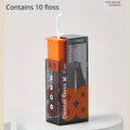 Automatic Dental Floss Storage Box Pop-Up Dental Floss Dispenser With 10Pcs Floss Dental Oral Hygiene Care Portable Oasis Select Orange