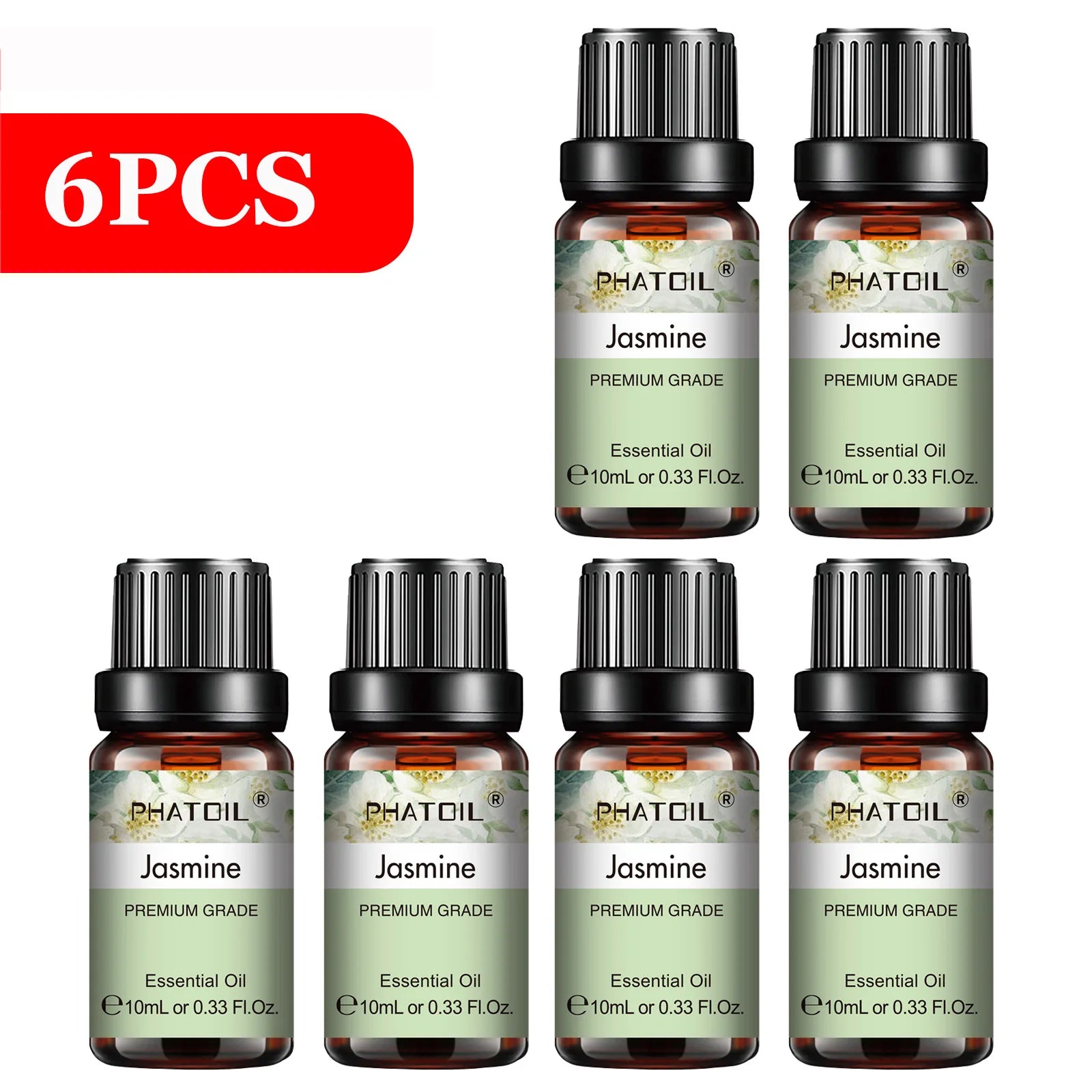 PHATOIL 6-Piece Pure Essential Oil Set – Diffuser & Aromatherapy