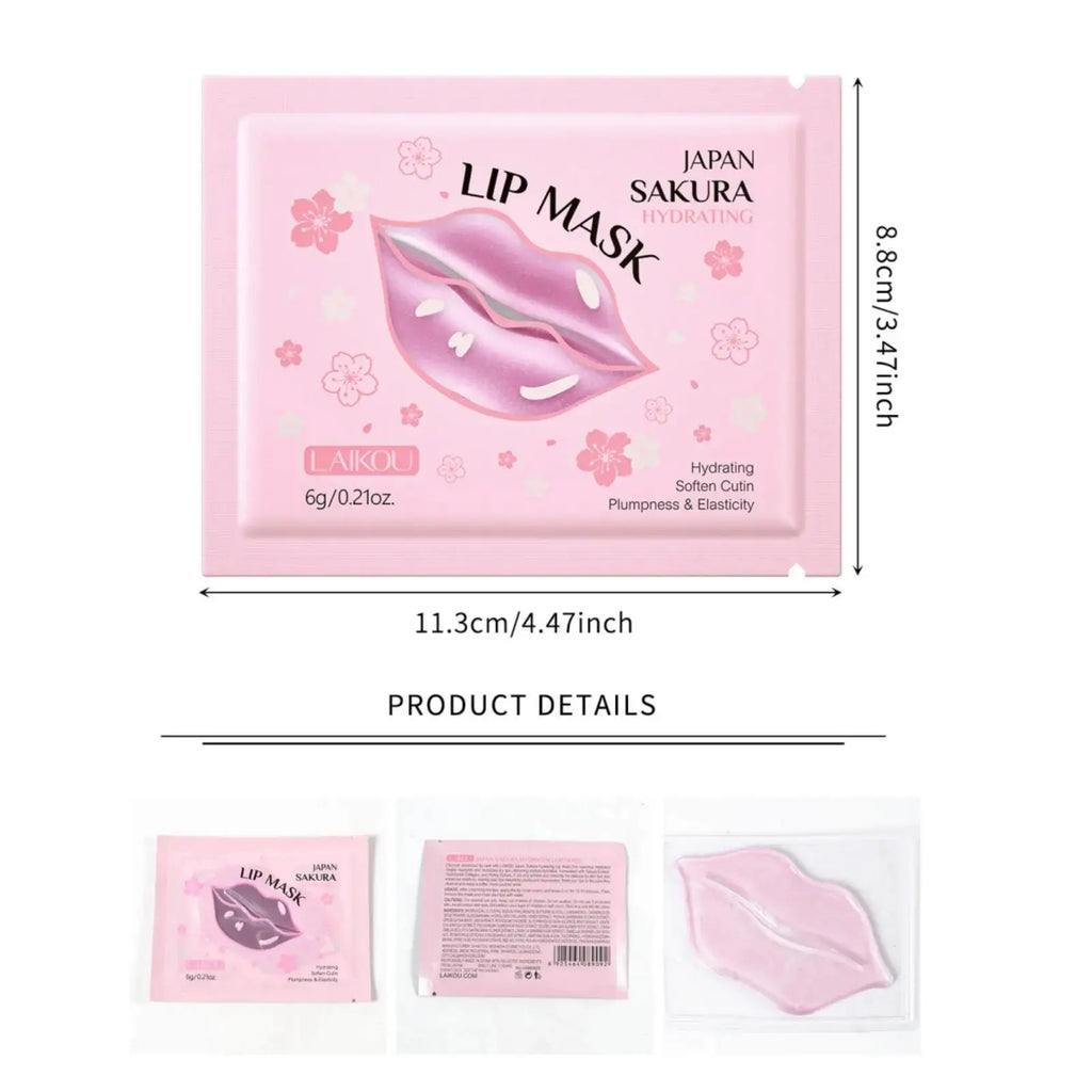 LAIKOU Sakura Collagen Lip Mask – Hydrating & Plumping Gel Pads