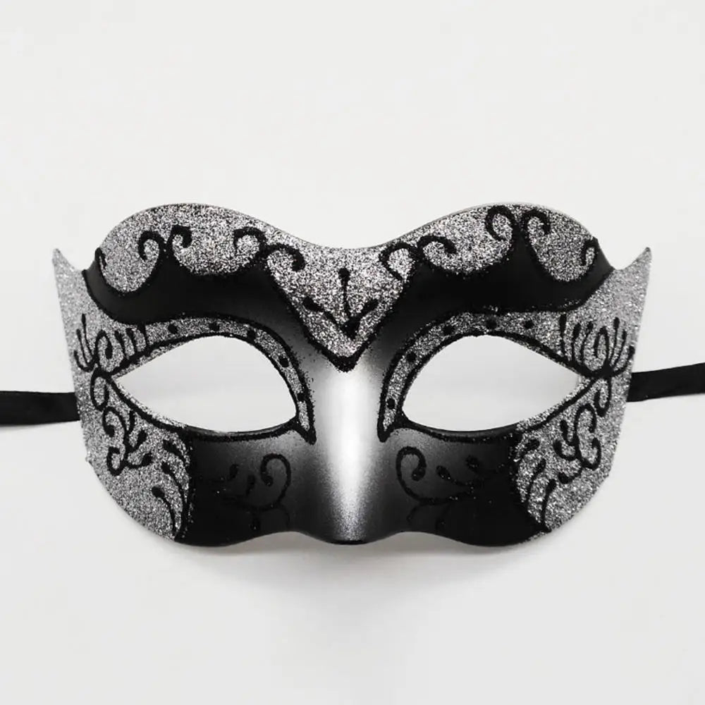 Men Masquerade Ancient Greco-Roman Warrior Eye Masks Halloween Party Cosplay Costume Accessories Sexy Half Face Mask Props Oasis Select Silver1