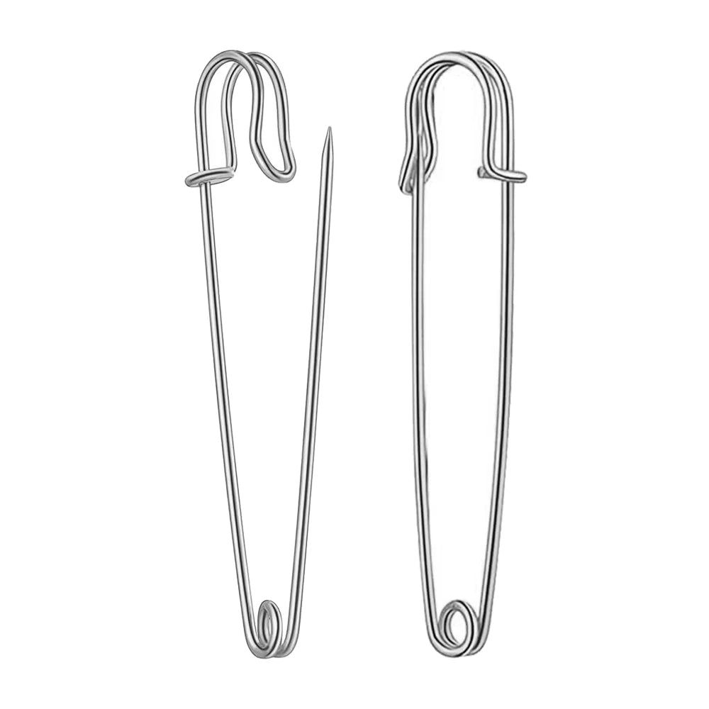 20pcs Heavy Duty Large Safety Pins for Clothes for Clothes, Ideal for Leather Canvas and Wool, Sharp Tip for Secure Hold Brooch Oasis Select Rhodium 70mm