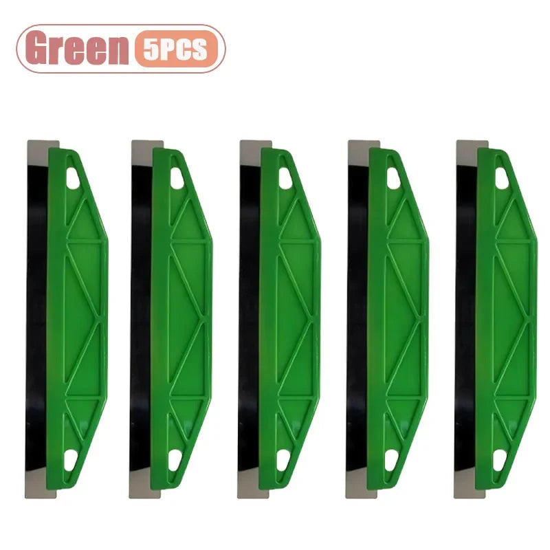 1-10PCS Stainless Steel Wallpaper Scraper Putty Knife Plastic Handle Drywall Mud Trowel for Paint Removal Caulk Home DIY Oasis Select Green-5PCS
