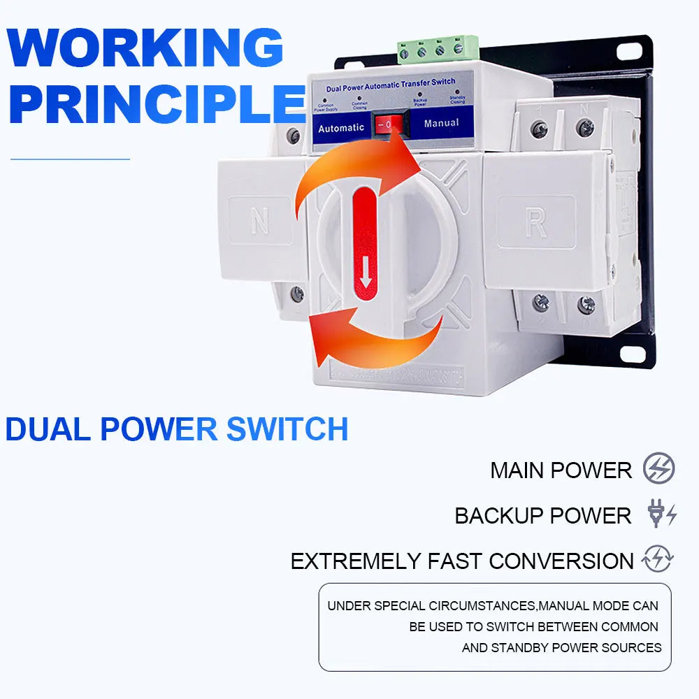 AC230V 2P 63A Micro-Type Updated Version Circuit Breaker Dual Power Automatic Auto Transfer Switch Safe And Reliable Oasis Select