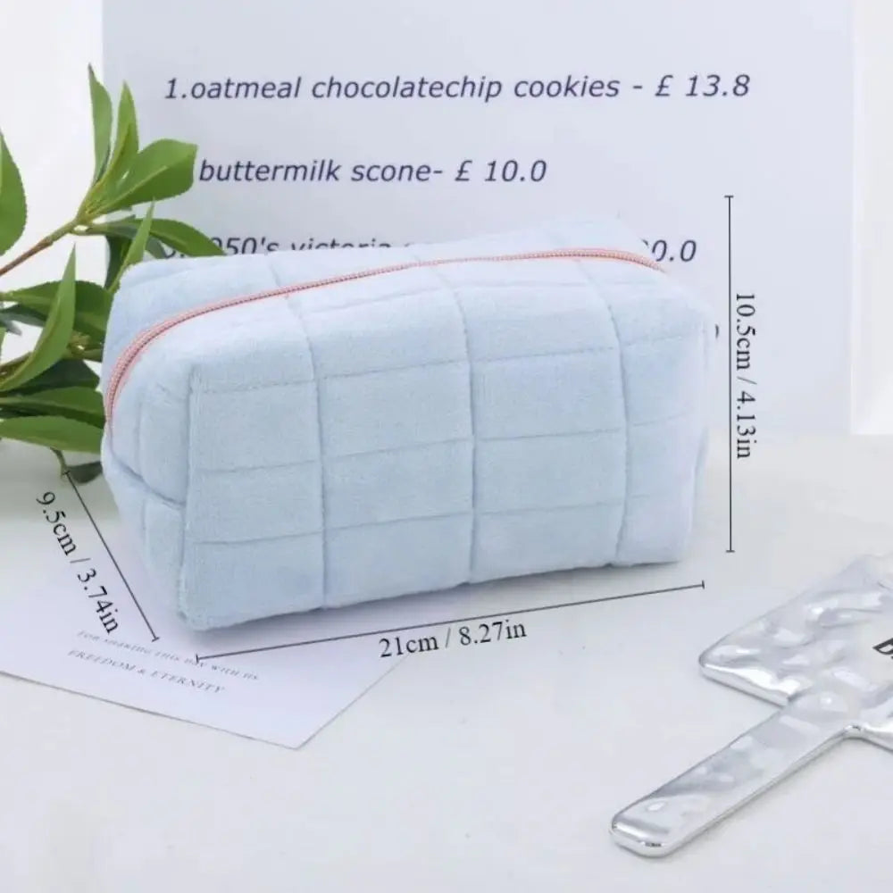 1pc Pink/White/Blue Pillow Design Cosmetic Bag Pencil Case Pen Pouch Large-capacity Student Storage Pencil Case Oasis Select 1pc blue