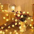 LED Pink Rose Flower String Lights USB powered for Wedding Home Party Birthday Festival Indoor Outdoor Decorations 1.5M/3M Oasis Select Warm white