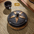 Solid Wooden Ashtray with Cover New Chinese Retro Home Living Room Office Tea Table Zen Decoration Creative Ashtray Oasis Select 13cm