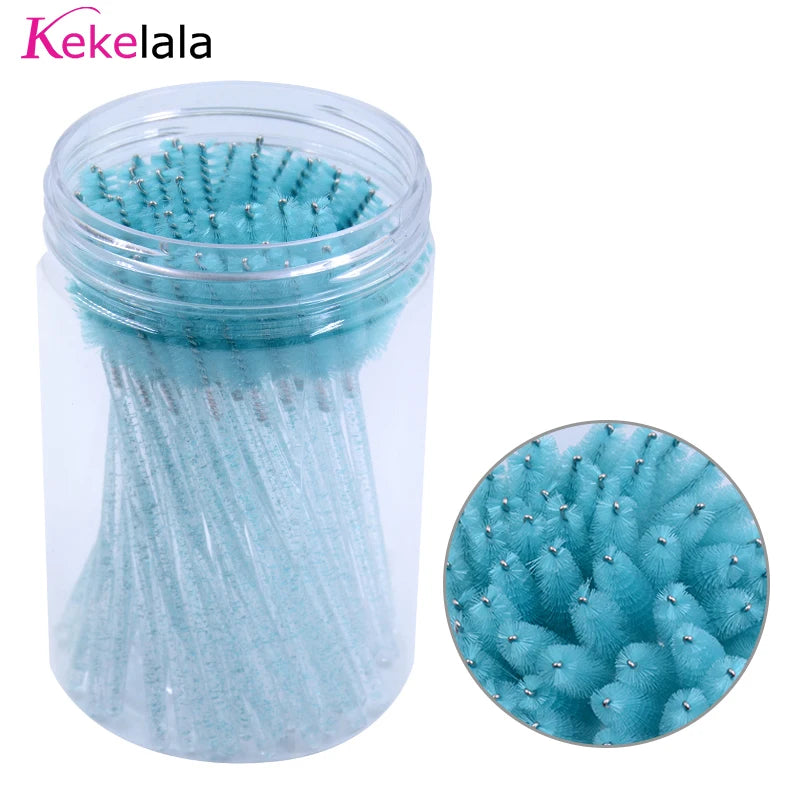 50pc Disposable Mascara Wands & Spoolie Brushes in Bottle Mascara Wand Spoolies Oasis Select mint in bottle