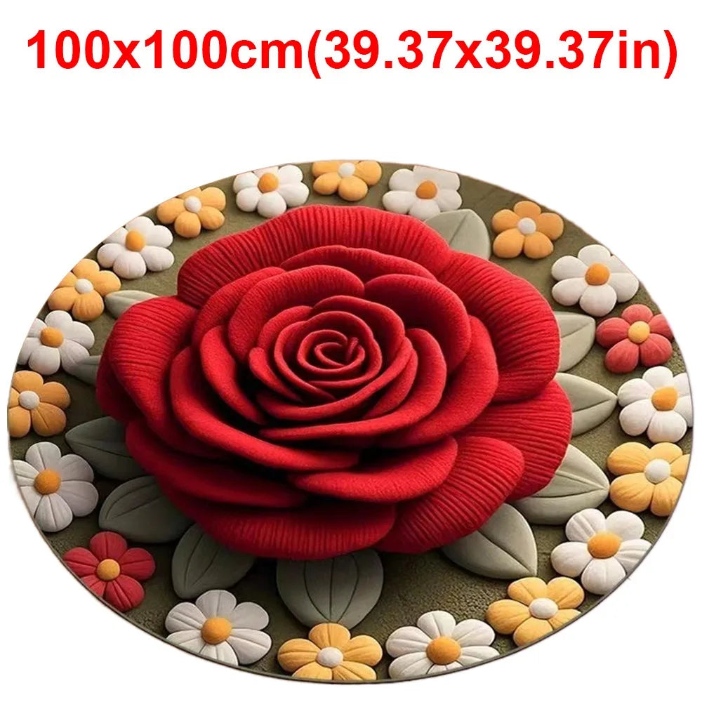 Peony Flower Shaped Non-Slip Floor Mat | Soft Absorbent Rug
