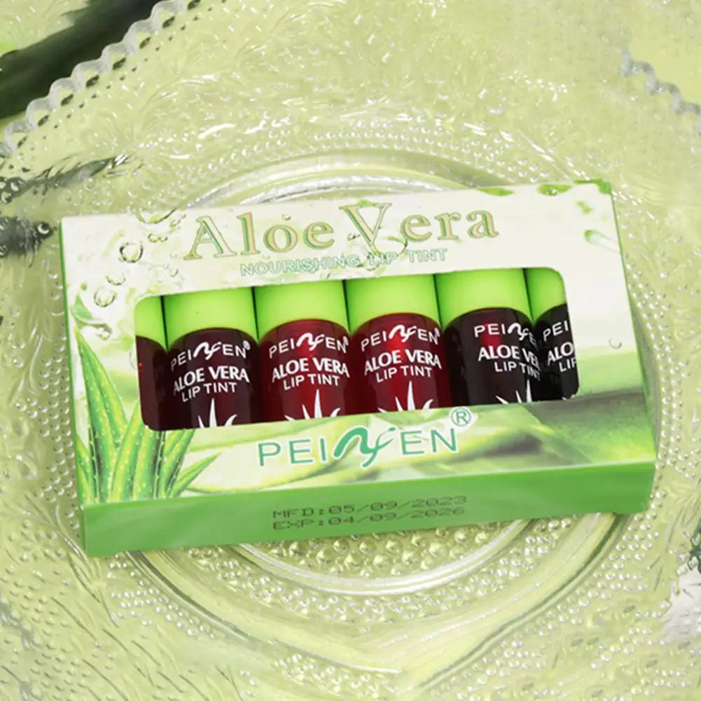 6-Color Aloe Vera Lip Tint & Cheek Stain Set – Moisturizing Lip & Cheek Tint Set Oasis Select