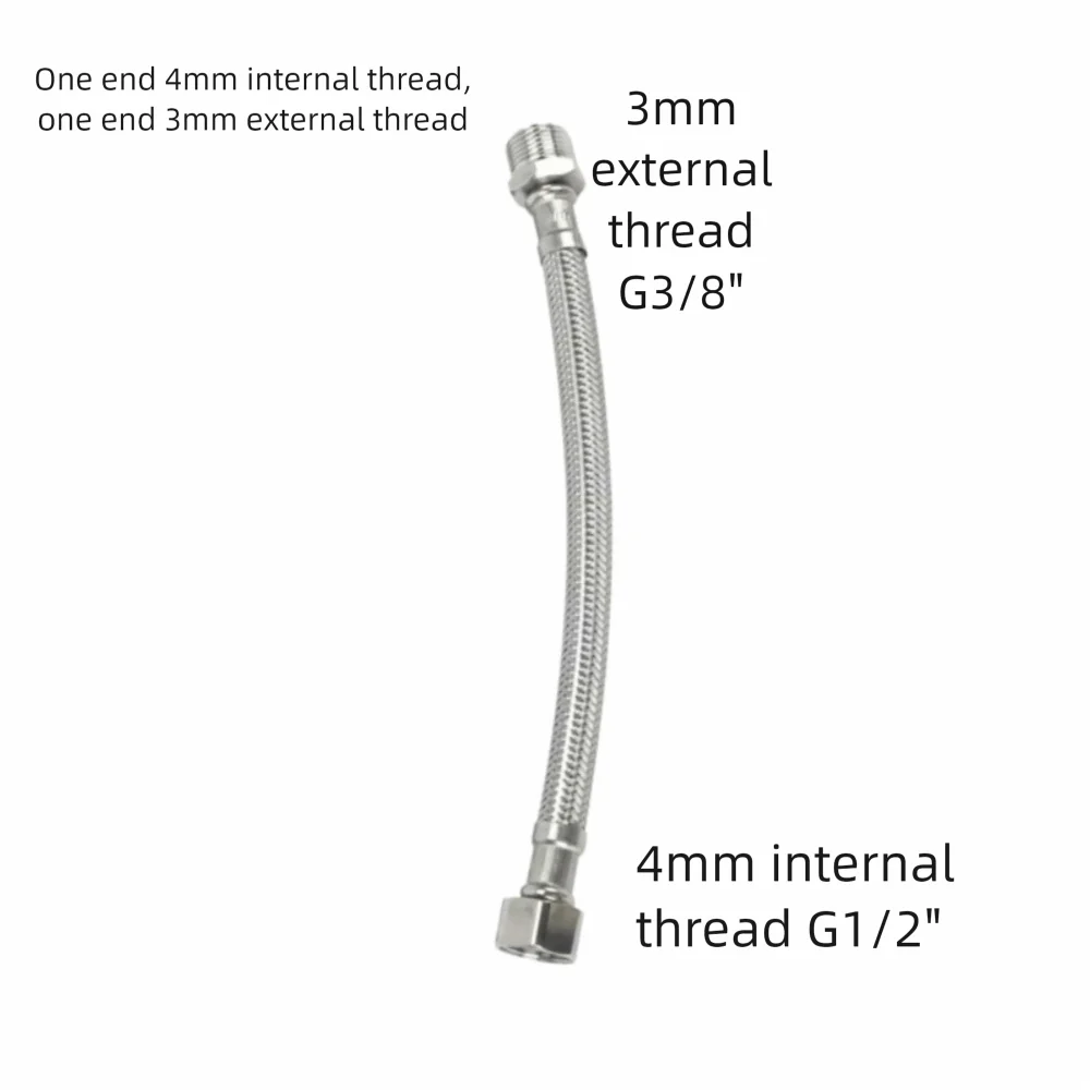 30/40cm Corrugated Water Hose Stainless Steel Large Flow Hot and Cold Water Faucet Inlet Hose Explosion-proof Oasis Select 30cm-G3-8-G1-2