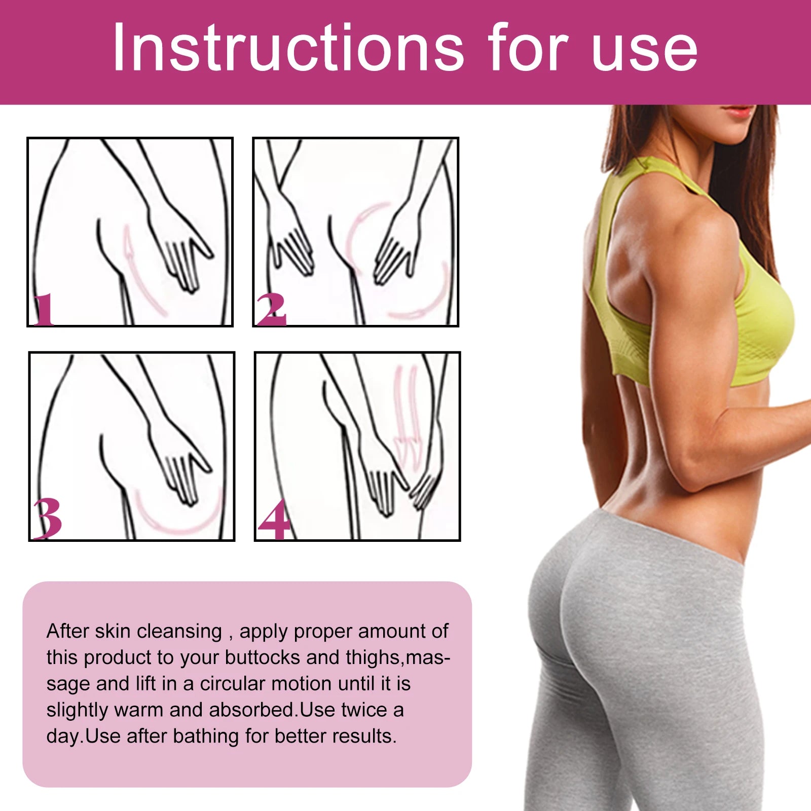 Butt Enhancement Cream Lifting Firming Buttock Elasticity Sculpt Plump Prevent Sagging Hip Lift Tightening Up Massage Cream 120g Oasis Select