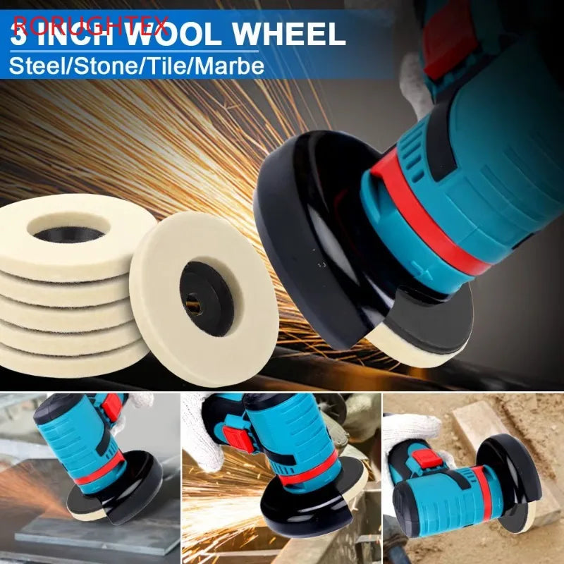 1/5/10pcs 75mm Wool Polishing Wheel Polishing Pads Angle Grinder Wheel Felt Polishing Disc for Metal Marble Glass Ceramic Oasis Select