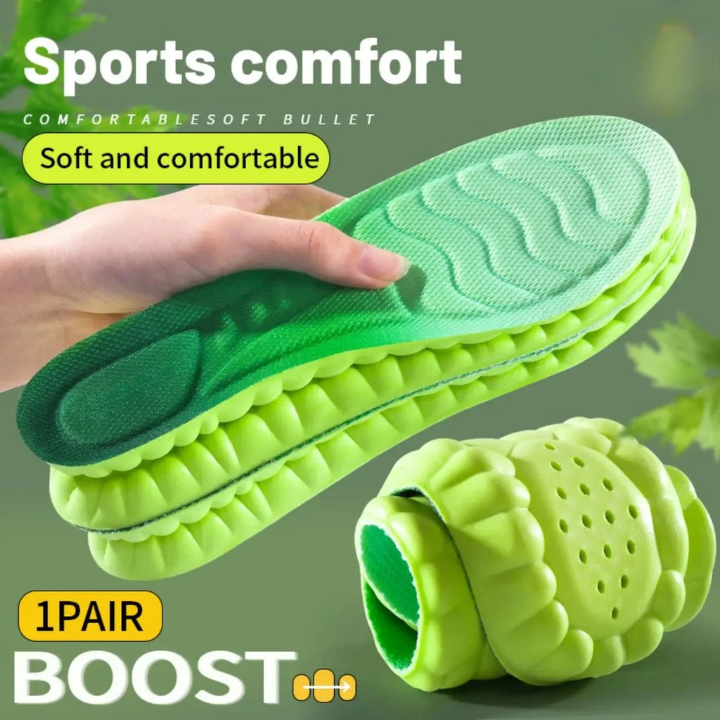 1Pair Sport Insoles PU High Stretch Shock Resistant Antibacterial Anti-odorant Breathable Insoles Comfortable for Shoes Cushion Oasis Select