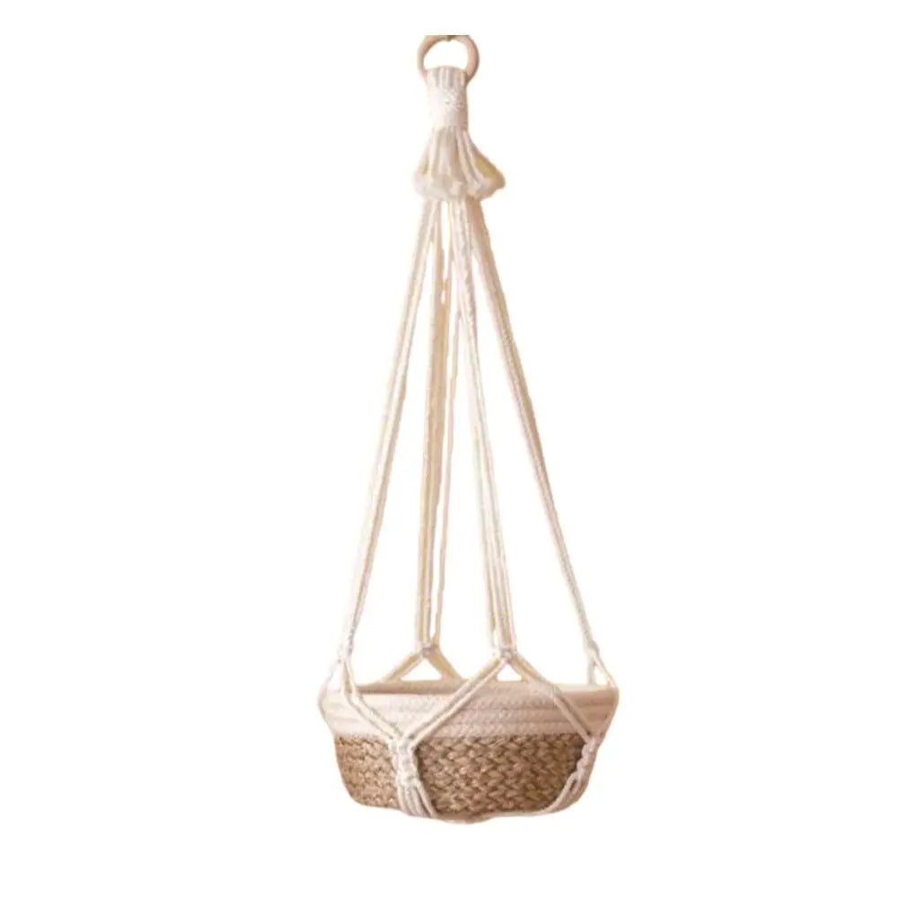 Hanging Macrame Plant Hanger Flower Pot Planter Hanger Wall Decor Courtyard Garden Hanging Planter Hanging Basket Oasis Select White
