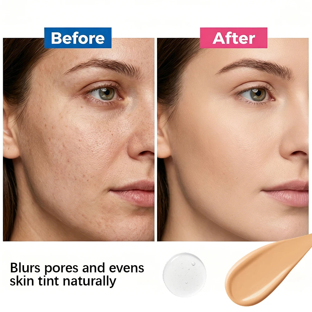 2pcs Face Makeup Set, Primer Serum + Liquid Foundation Waterproof Long-Lasting Natural Coverage Makeup Combo for Women Gifts Oasis Select