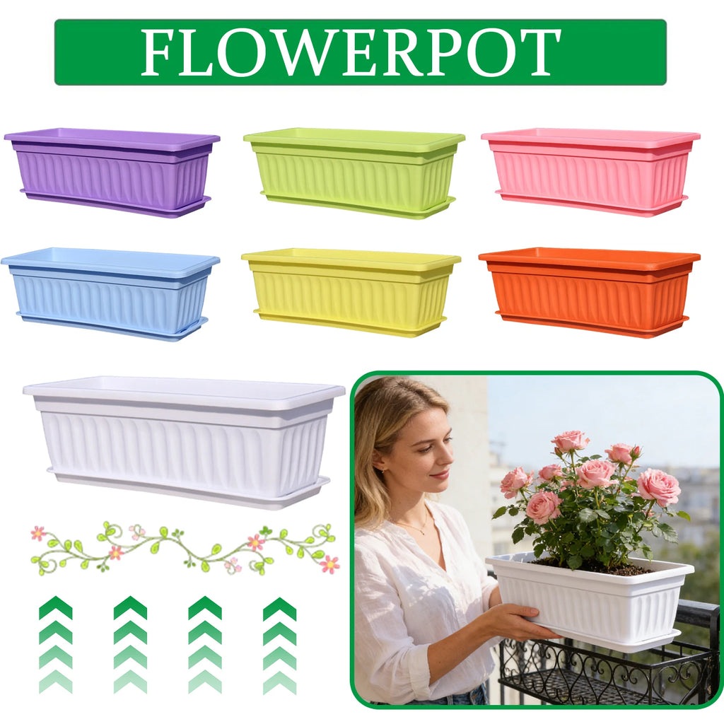 Plastic Vegetable Planters Rectangular Flowerpots For Balcony Indoor Gardening Breathable Plants Pots Garden Tools Oasis Select