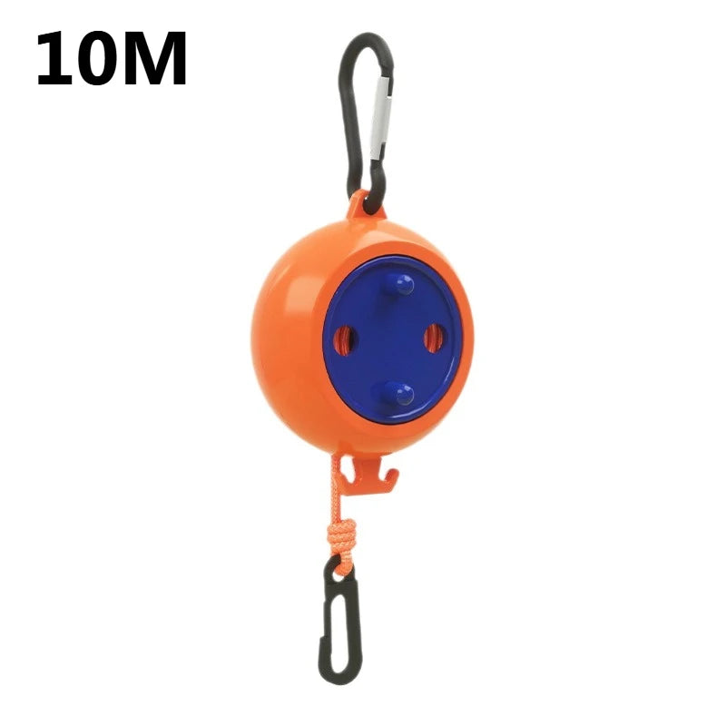 10M Retractable Camping Clothesline Portable Hanging Rope with Buckle for Outdoor Travel Picnic and Quick Drying Laundry Oasis Select 1PC Orange