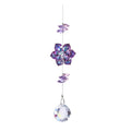Lotus Leaf Suncatchers with Crystal Prisms Window Sun Catcher Ornament Rainbow Maker for Home Garden Rearview Mirror Charms Oasis Select Purple