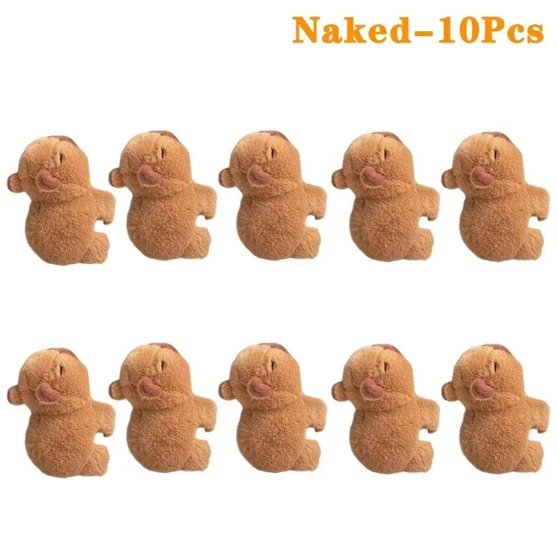 1-10PCS Snap Circle Kapybara Wrist Accessory Doll Doll Water Dolphin Cute Plush Toys Curtains Bicycle Car Party Decorations Oasis Select Naked-10PCS
