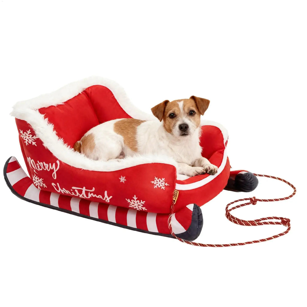 Cat Bed Christmas Dog Bed Warm Mat with Non-slip Base Washable Dog Bed Sled Cat Hammock Dog Sofa Bed Nest for Small Cats Dogs Oasis Select