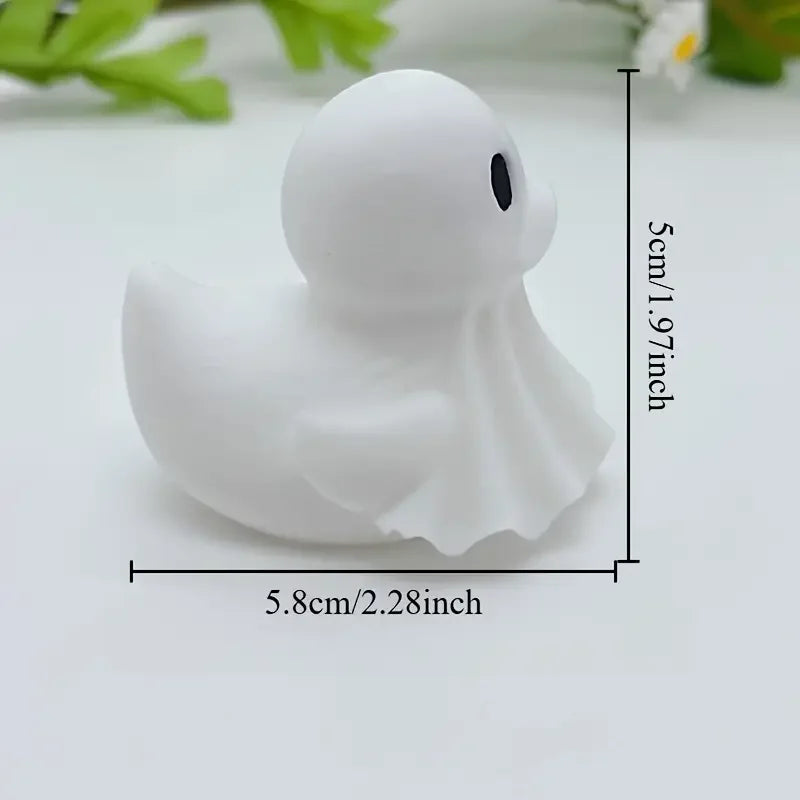 Cute Halloween Decor Ghost Duck Figurine 3D Printing Mini Ghost Duck Sculpture Tabletop Ornaments for Bedroom in-vehicle Display Oasis Select Strange Duck