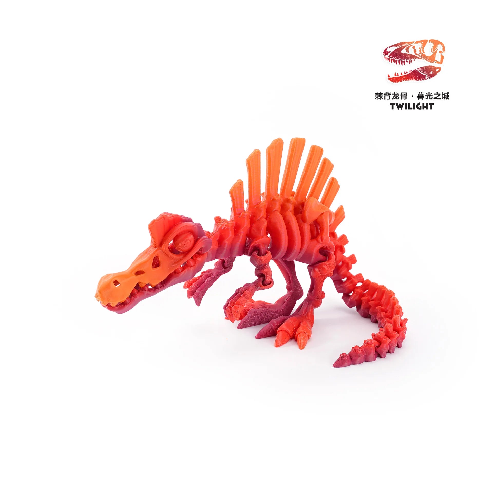 3D Printed Dinosaur Movable Echinosaurus Figurine Dragons Bone Model Desktop Craft Ornament Creative Novelty Gifts for Kids Oasis Select Color 4 13.5CM
