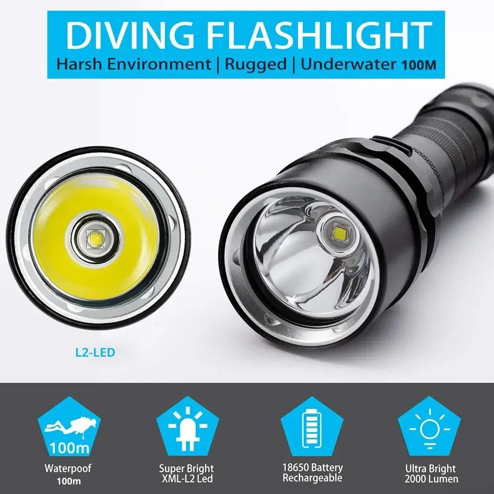 ESMARTER IP68 Diving Flashlight 1000LM – 100m Waterproof