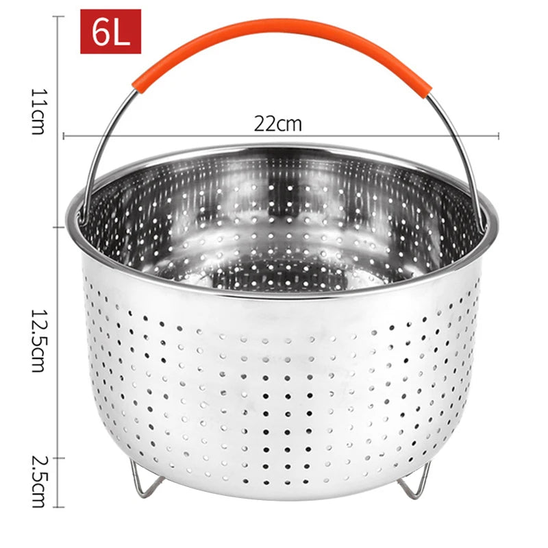 Stainless Steel Steamer Basket for 3/6/8 Qt Pressure Cooker