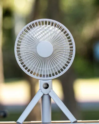 USB Rechargeable Foldable Camping Fan – Digital Display Tripod