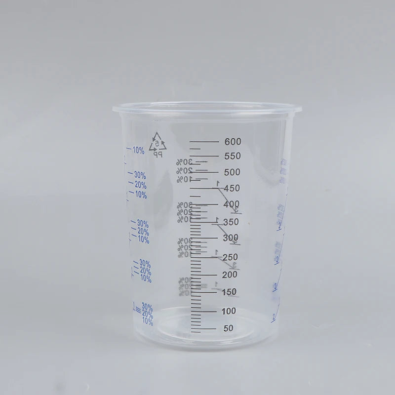 10/50Pcs 600ml Disposable Clear Plastic Paint Mixing Cups Mixing Pot Paint Mixing Calibrated Cup Accurate Paint Liquids Oasis Select