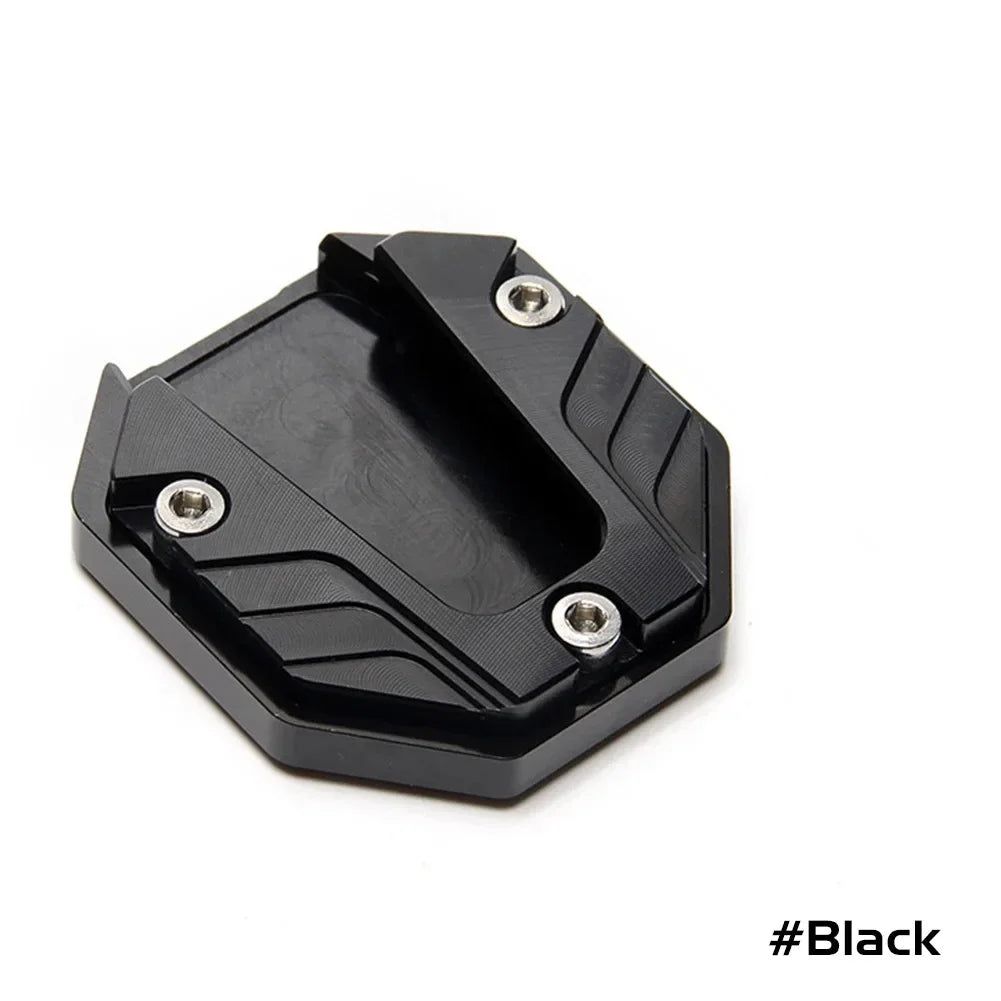 1/2/3PCS Aluminum Alloy Motorcycle Bike Kickstand Extender Foot Side Stand Extension Foot Pad Support Plate Oasis Select Black