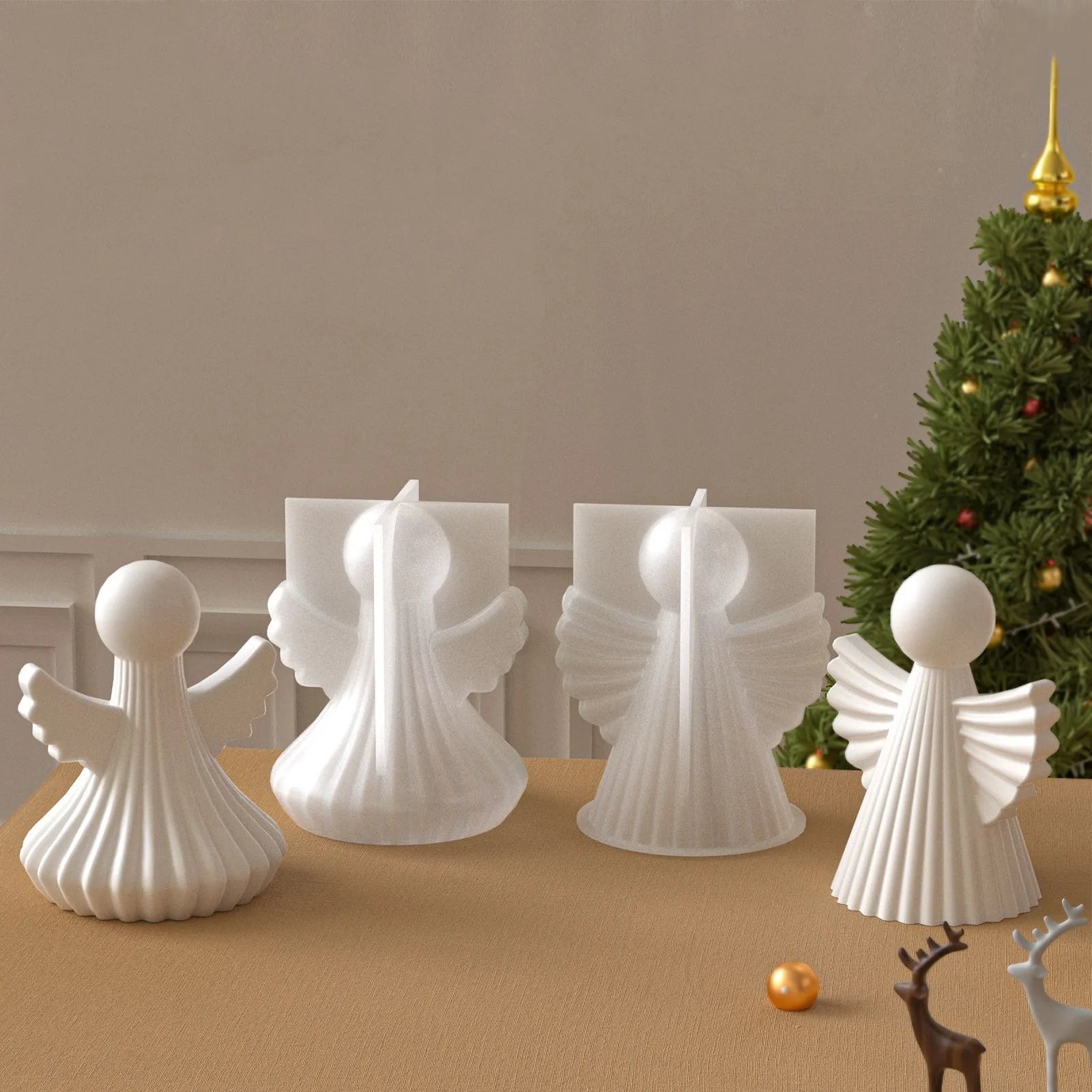 New 3D Simplicity Angel Silicone Candle Molds DIY Geometric Angel Handmade Aromatherapy Candle Gypsum Resin Molds Home Decor Oasis Select