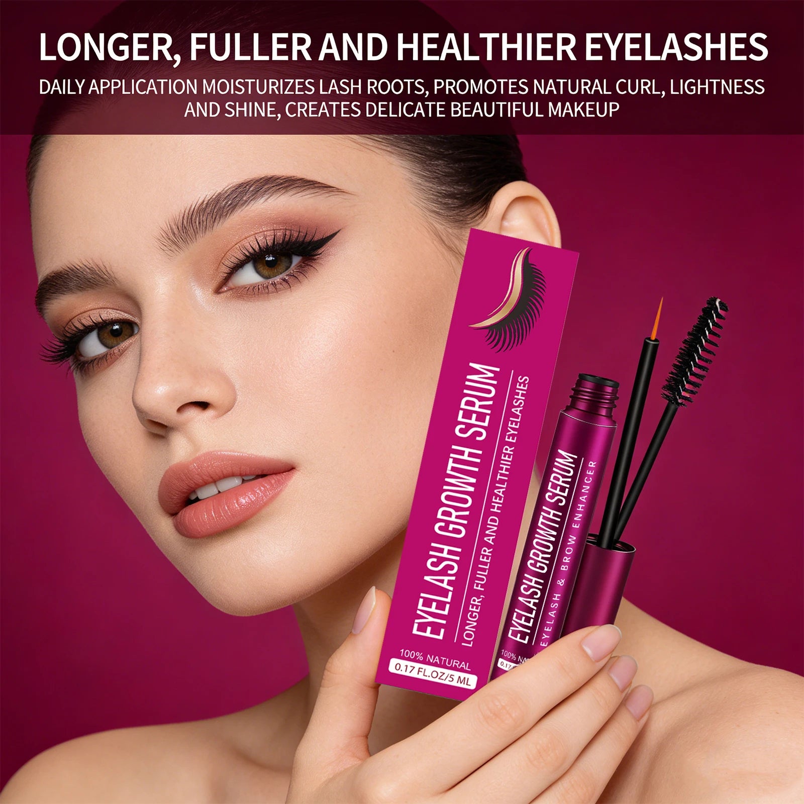 Eyelash Serum for Promote Eyelash Growth Enhancer Longer Fuller Thicker Natural Curling Lengthening Lash Makeup Eye Care Product Oasis Select