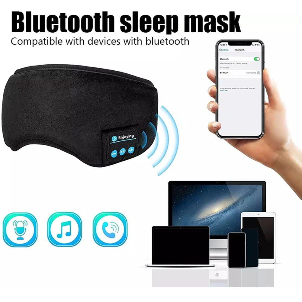 Fone Bluetooth Earphones Sports Sleeping Headband Elastic Wireless Headphones Music Eye Mask Wireless Bluetooth Headset Headband Oasis Select