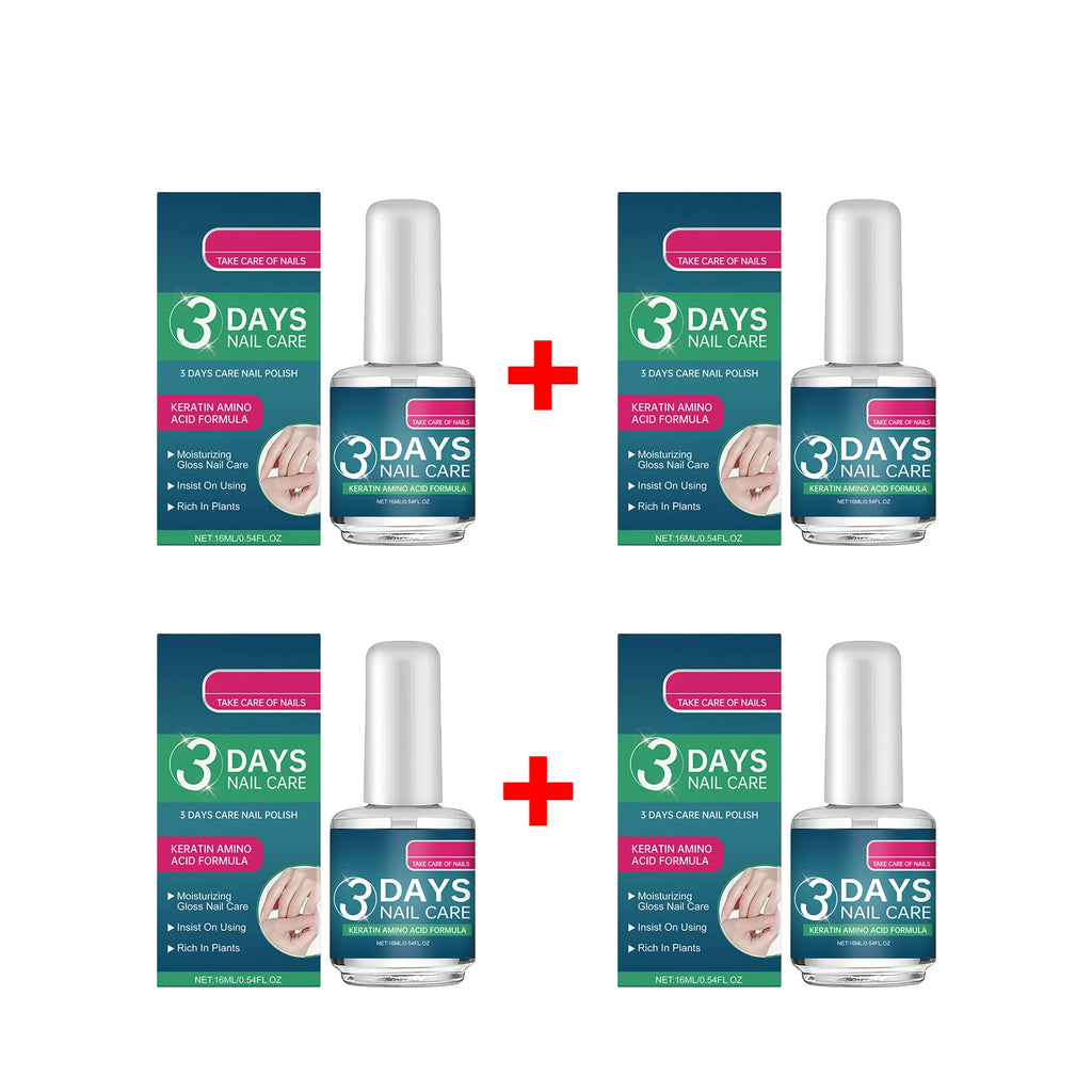 3 Days Nail Care Polish for Soft Thin Breaking Nails Improve Nail Yelllowing Thickening Gentle Repair Restore Gloss Nail Care Oasis Select 4pcs